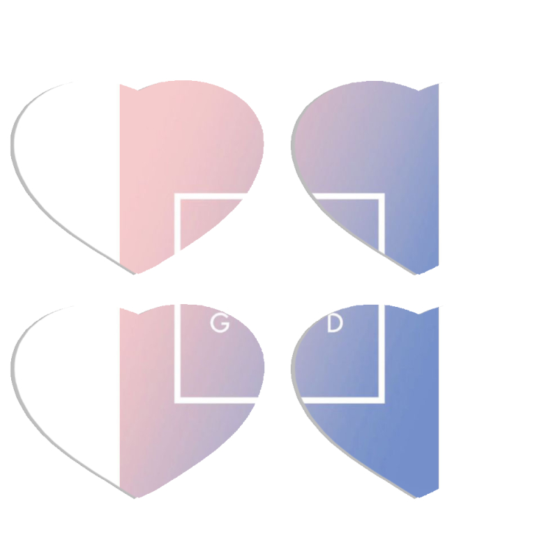 Магнитные фотопазлы Сердце 50 на 50 набор 4 штуки 