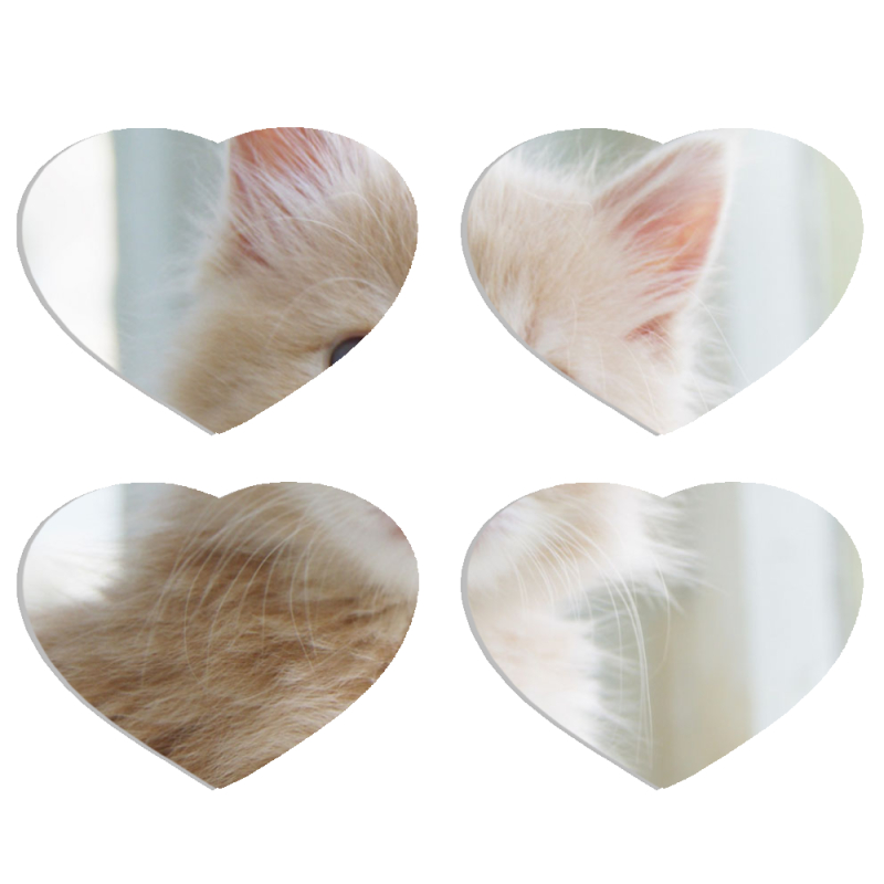 Магнитные фотопазлы Сердце 50 на 50 набор 4 штуки Animation Kittens