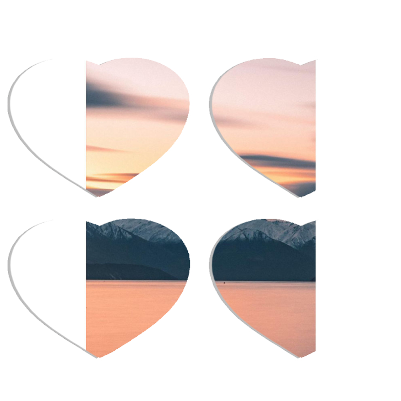 Магнитные фотопазлы Сердце 50 на 50 набор 4 штуки 