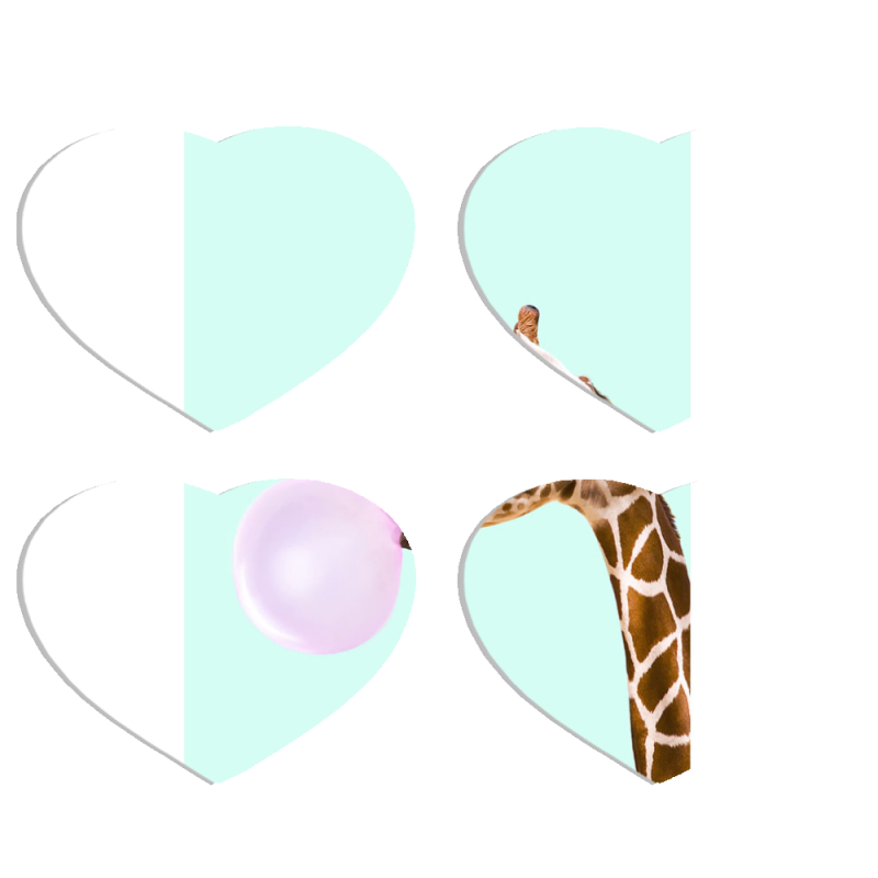 Магнитные фотопазлы Сердце 50 на 50 набор 4 штуки 