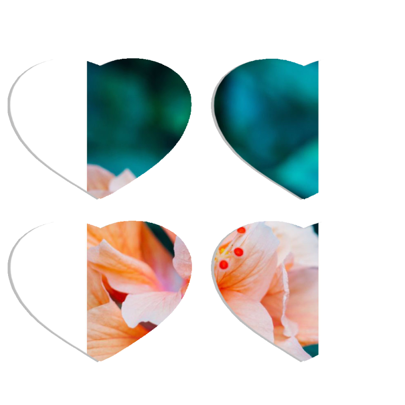 Магнитные фотопазлы Сердце 50 на 50 набор 4 штуки 