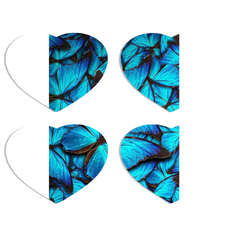 Магнитные фотопазлы Сердце 50 на 50 набор 4 штуки лазурные бабочки