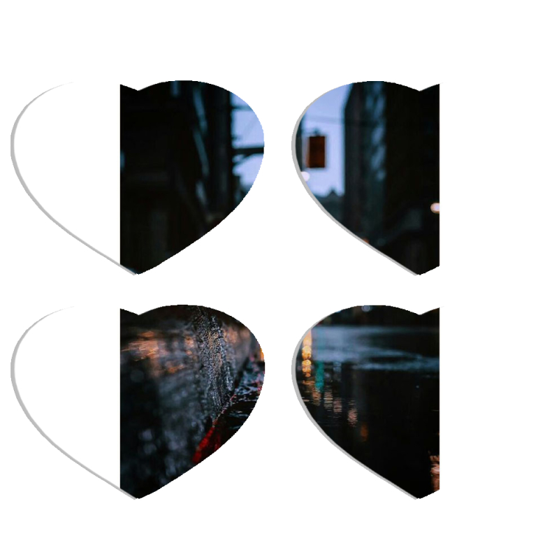 Магнитные фотопазлы Сердце 50 на 50 набор 4 штуки 