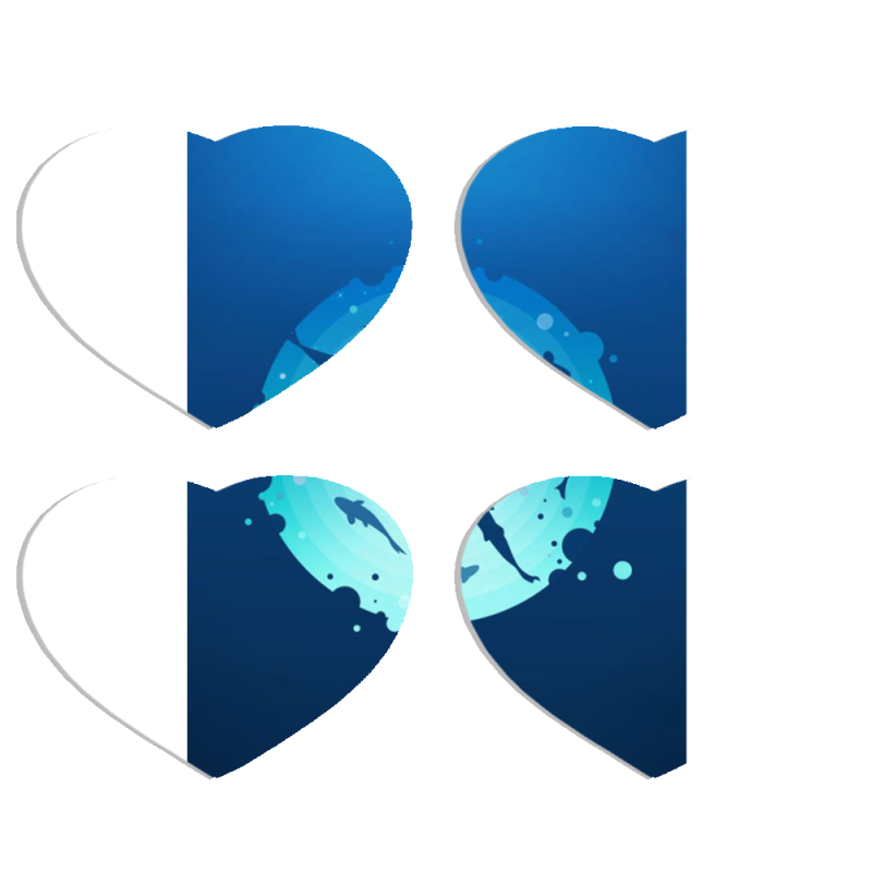 Магнитные фотопазлы Сердце 50 на 50 набор 4 штуки 