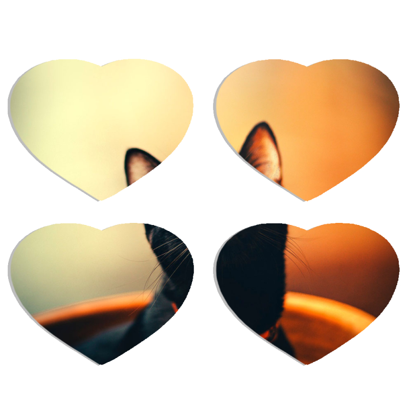 Магнитные фотопазлы Сердце 50 на 50 набор 4 штуки 