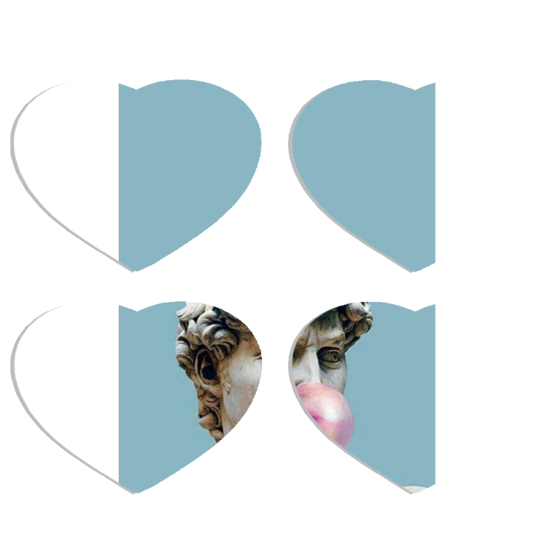 Магнитные фотопазлы Сердце 50 на 50 набор 4 штуки 