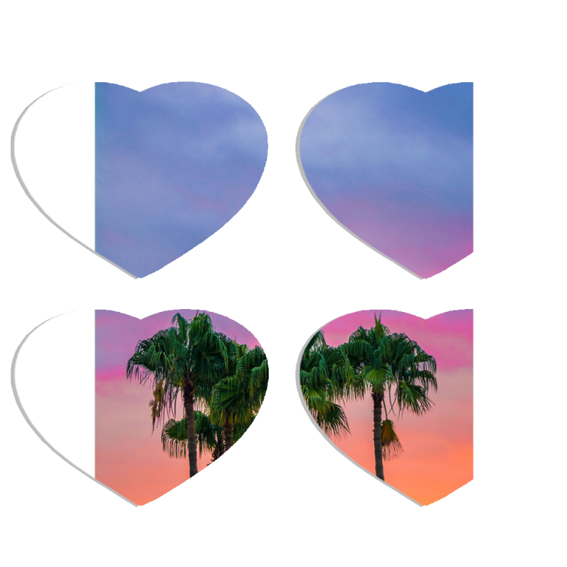 Магнитные фотопазлы Сердце 50 на 50 набор 4 штуки 