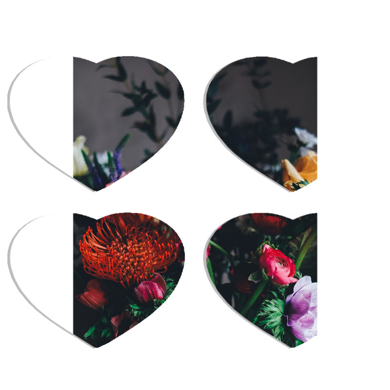 Магнитные фотопазлы Сердце 50 на 50 набор 4 штуки 