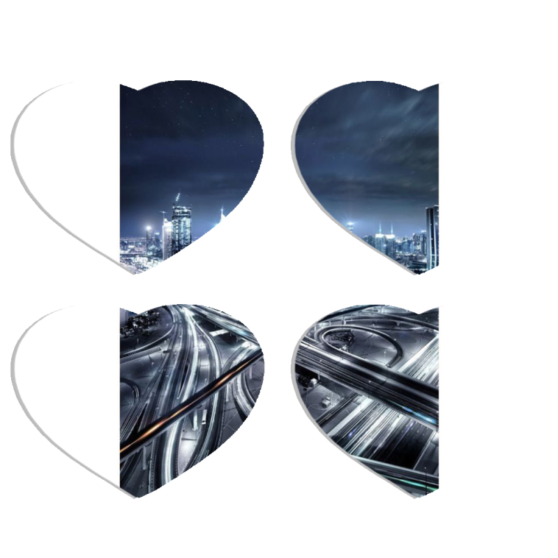 Магнитные фотопазлы Сердце 50 на 50 набор 4 штуки 