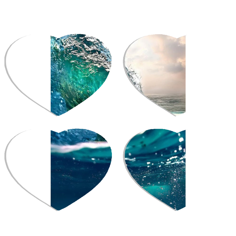 Магнитные фотопазлы Сердце 50 на 50 набор 4 штуки 