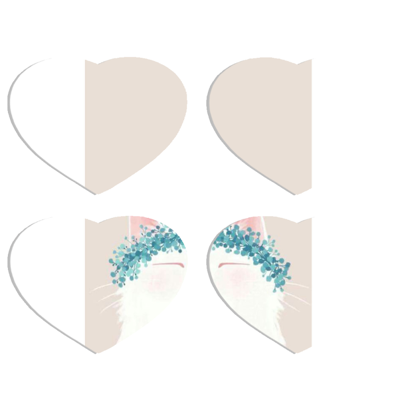 Магнитные фотопазлы Сердце 50 на 50 набор 4 штуки 