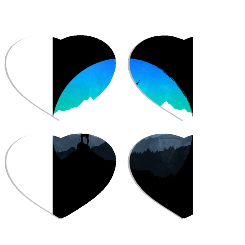 Магнитные фотопазлы Сердце 50 на 50 набор 4 штуки 