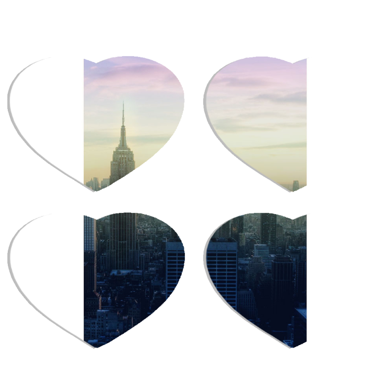 Магнитные фотопазлы Сердце 50 на 50 набор 4 штуки 