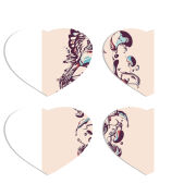 Магнитные фотопазлы Сердце 50 на 50 набор 4 штуки 