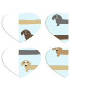 Магнитные фотопазлы Сердце 50 на 50 набор 4 штуки Dachshund