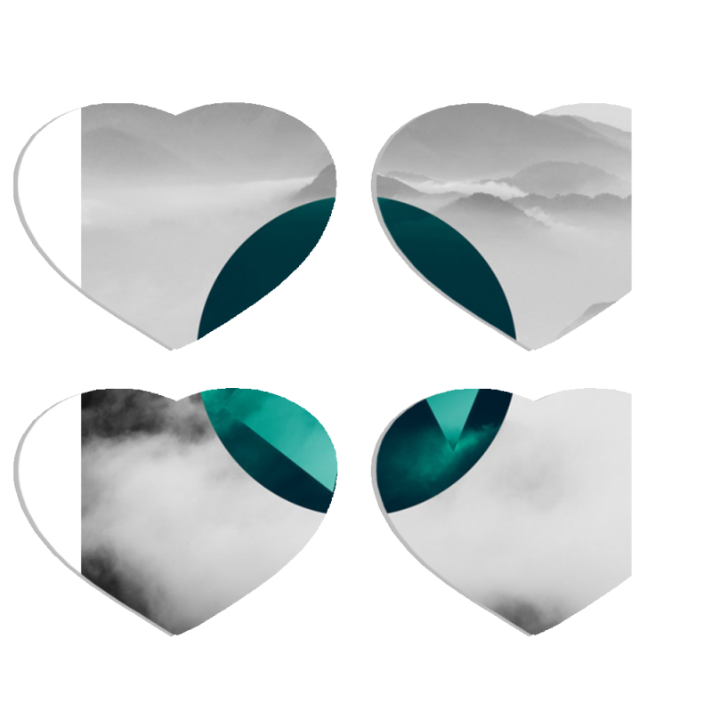 Магнитные фотопазлы Сердце 50 на 50 набор 4 штуки 