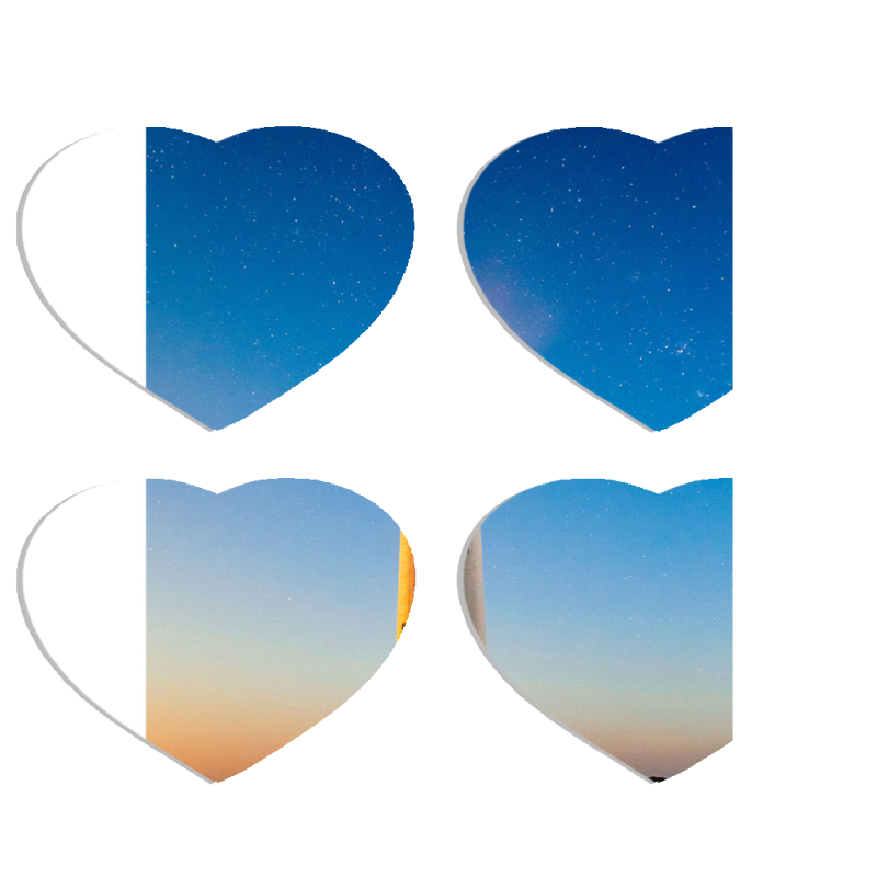 Магнитные фотопазлы Сердце 50 на 50 набор 4 штуки 