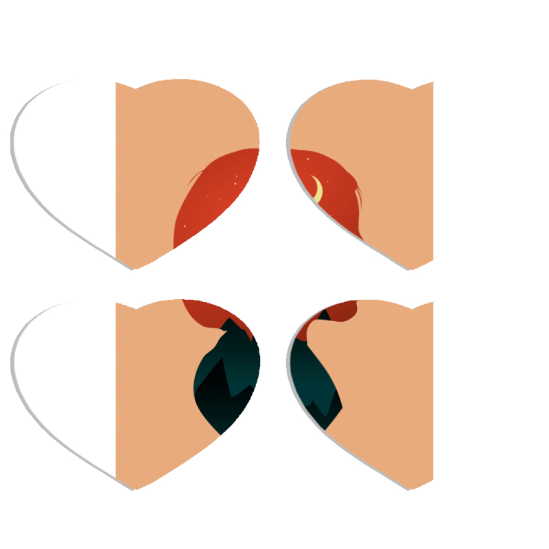 Магнитные фотопазлы Сердце 50 на 50 набор 4 штуки 