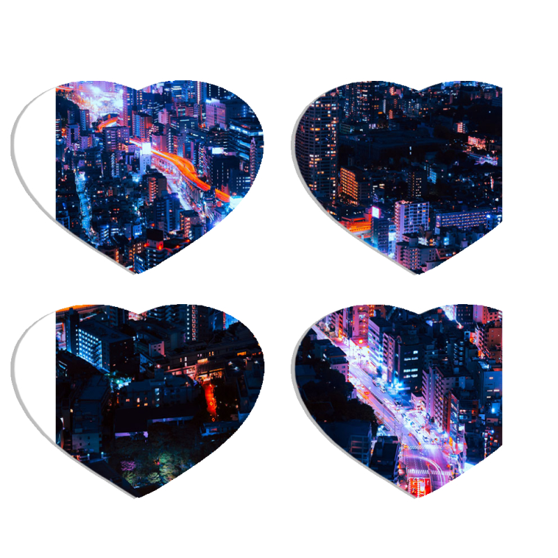 Магнитные фотопазлы Сердце 50 на 50 набор 4 штуки 