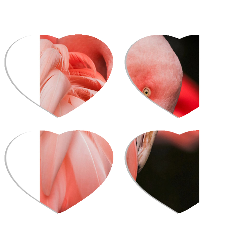 Магнитные фотопазлы Сердце 50 на 50 набор 4 штуки 