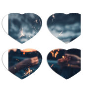 Магнитные фотопазлы Сердце 50 на 50 набор 4 штуки 