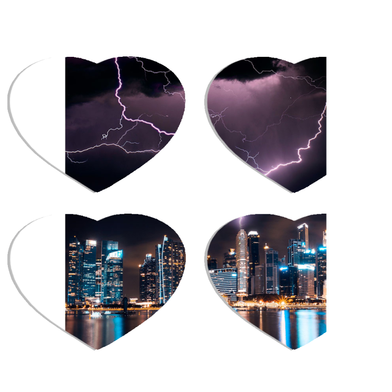 Магнитные фотопазлы Сердце 50 на 50 набор 4 штуки 