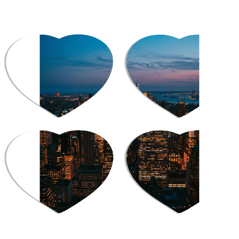Магнитные фотопазлы Сердце 50 на 50 набор 4 штуки 