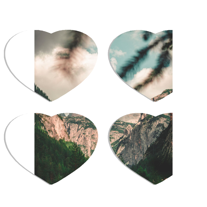 Магнитные фотопазлы Сердце 50 на 50 набор 4 штуки 
