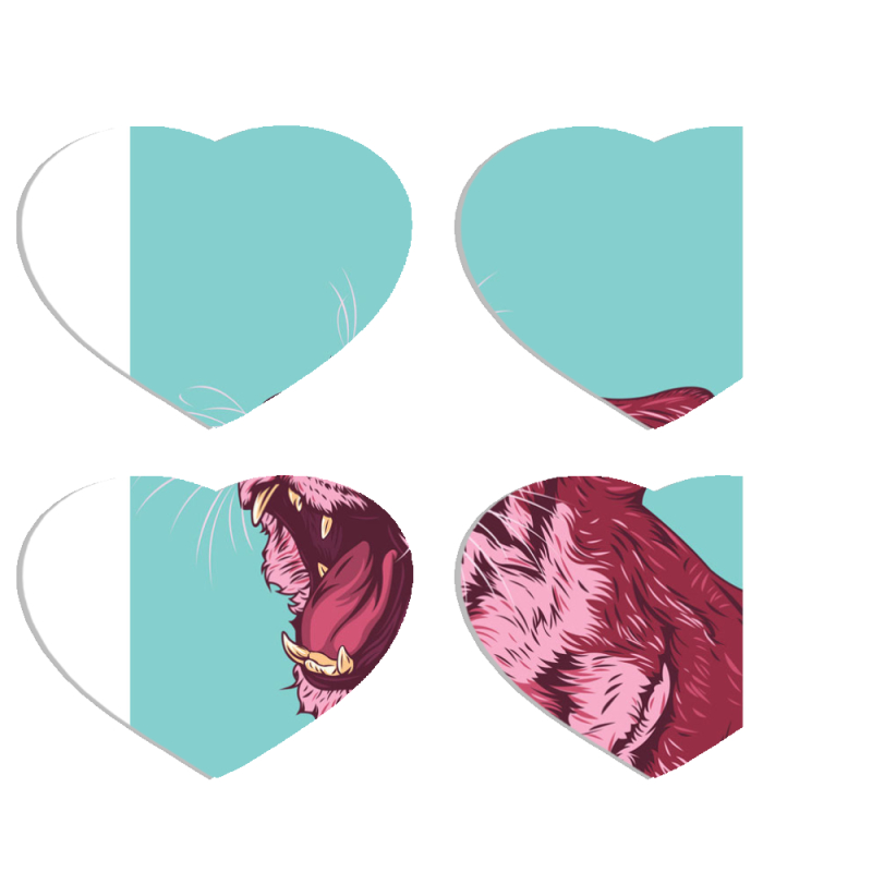 Магнитные фотопазлы Сердце 50 на 50 набор 4 штуки 