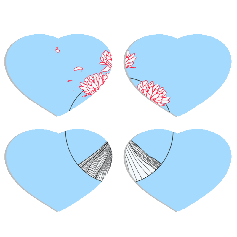 Магнитные фотопазлы Сердце 50 на 50 набор 4 штуки 