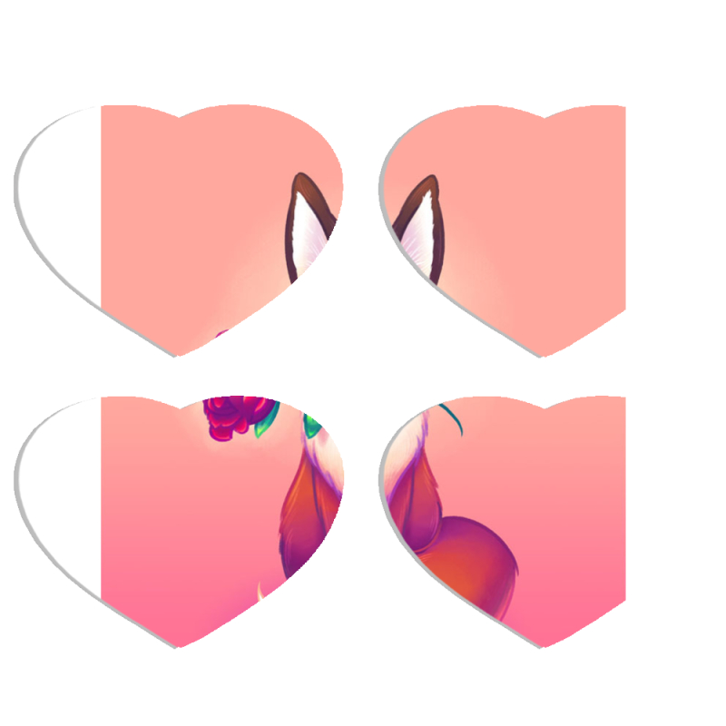 Магнитные фотопазлы Сердце 50 на 50 набор 4 штуки Cutie Fox