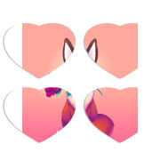 Магнитные фотопазлы Сердце 50 на 50 набор 4 штуки Cutie Fox