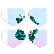 Магнитные фотопазлы Сердце 50 на 50 набор 4 штуки 