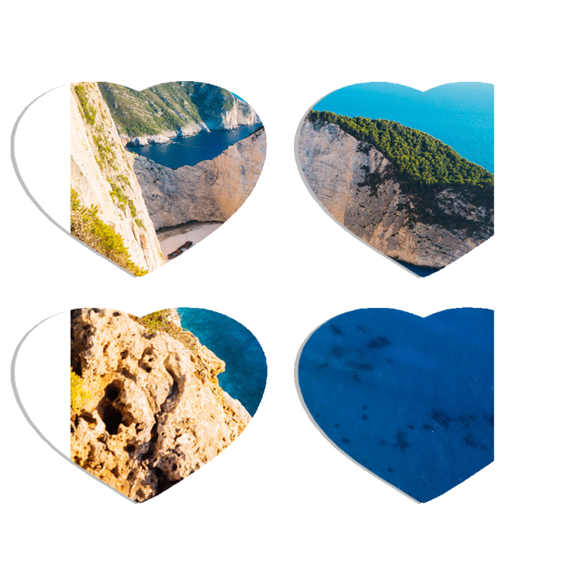 Магнитные фотопазлы Сердце 50 на 50 набор 4 штуки 