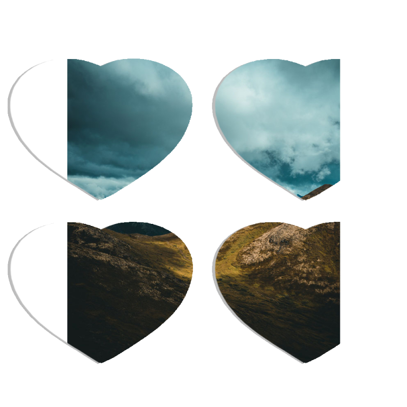Магнитные фотопазлы Сердце 50 на 50 набор 4 штуки 