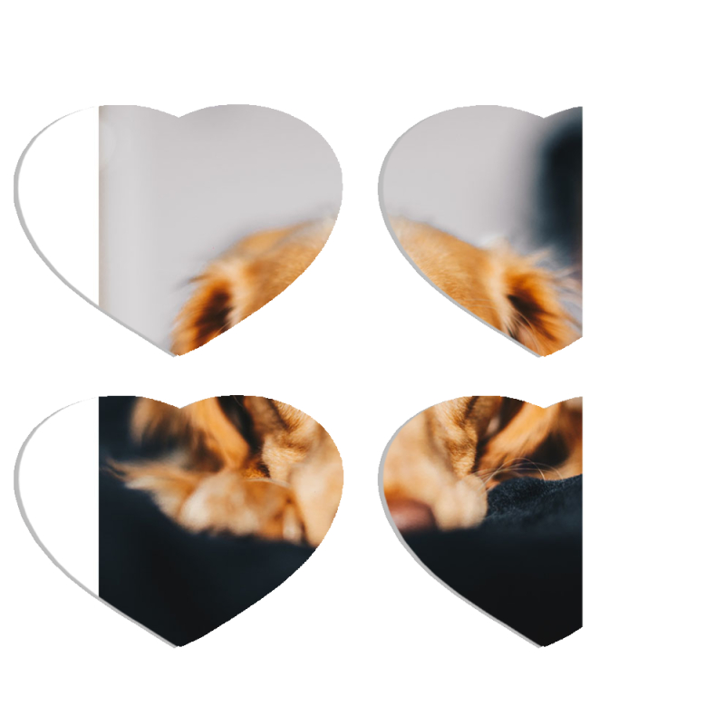 Магнитные фотопазлы Сердце 50 на 50 набор 4 штуки 