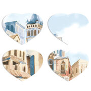 Магнитные фотопазлы Сердце 50 на 50 набор 4 штуки 