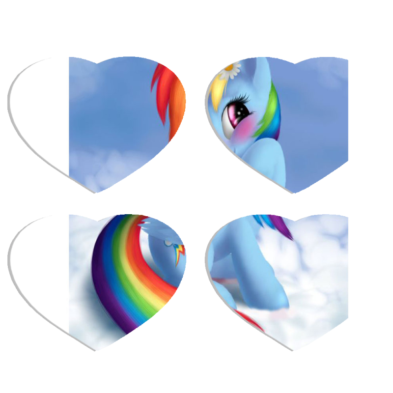 Магнитные фотопазлы Сердце 50 на 50 набор 4 штуки My Little Pony Rainbow Dash