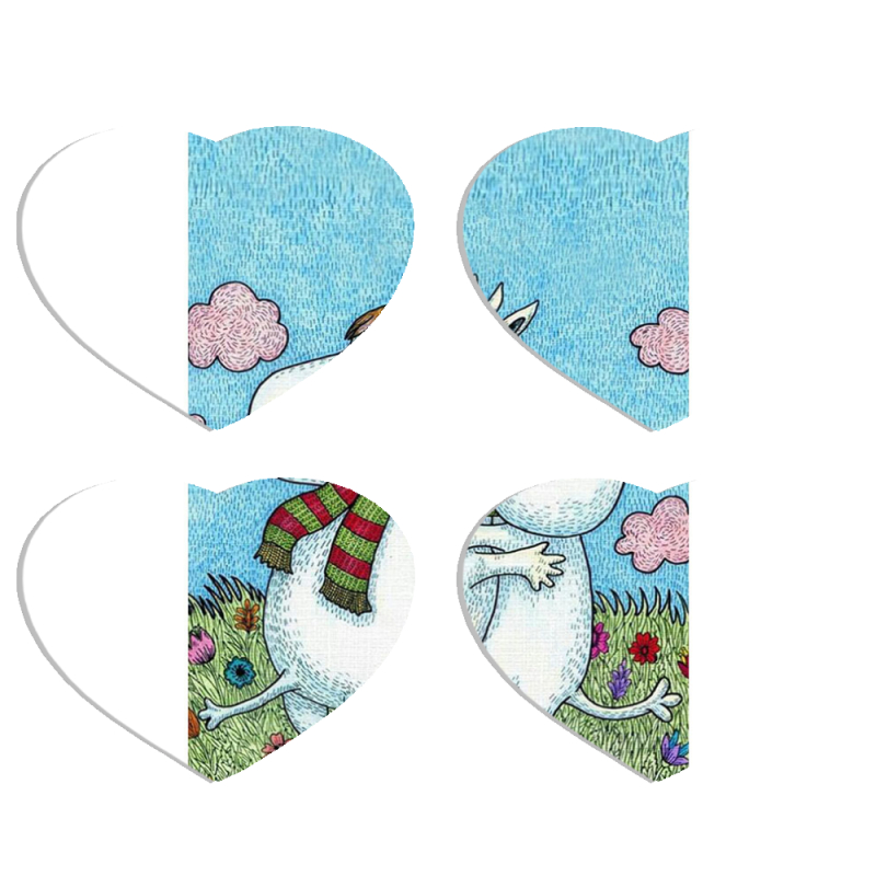 Магнитные фотопазлы Сердце 50 на 50 набор 4 штуки Mumintroll