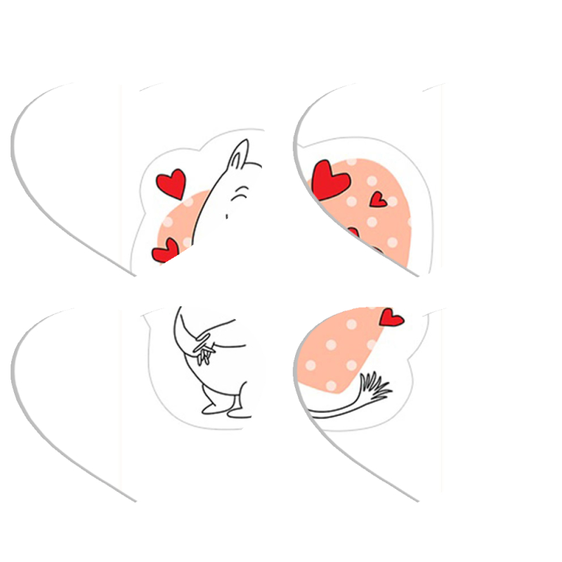 Магнитные фотопазлы Сердце 50 на 50 набор 4 штуки Mumintroll