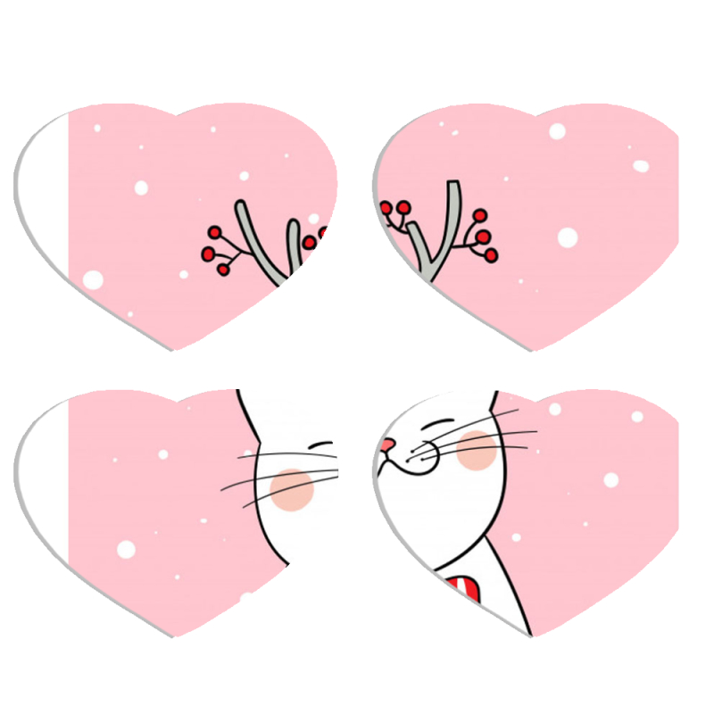 Магнитные фотопазлы Сердце 50 на 50 набор 4 штуки 