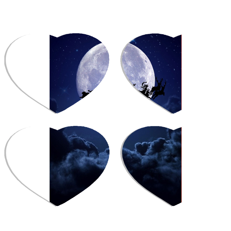 Магнитные фотопазлы Сердце 50 на 50 набор 4 штуки 