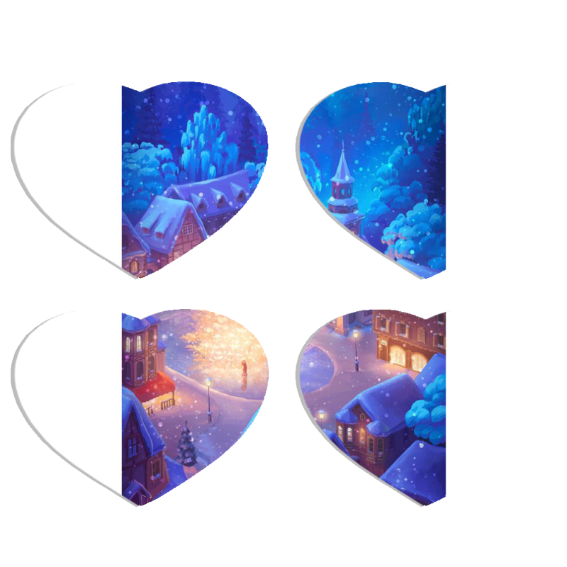 Магнитные фотопазлы Сердце 50 на 50 набор 4 штуки 