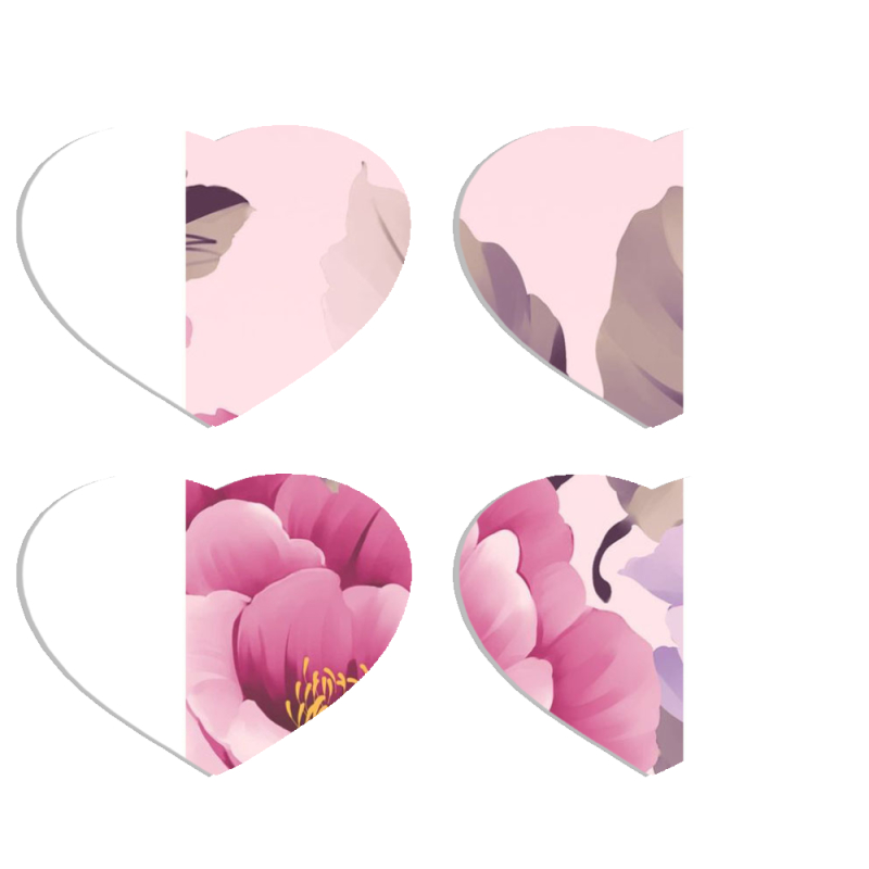 Магнитные фотопазлы Сердце 50 на 50 набор 4 штуки 