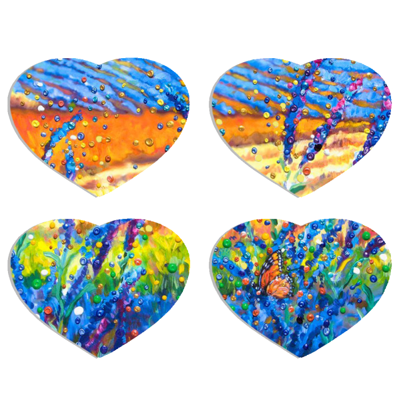 Магнитные фотопазлы Сердце 50 на 50 набор 4 штуки 