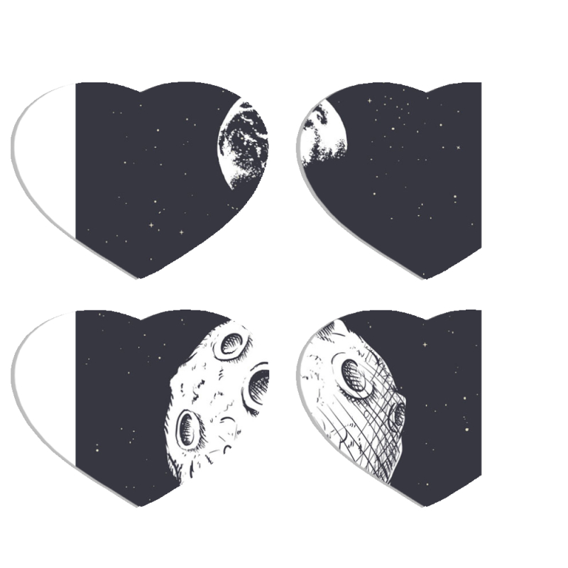 Магнитные фотопазлы Сердце 50 на 50 набор 4 штуки 