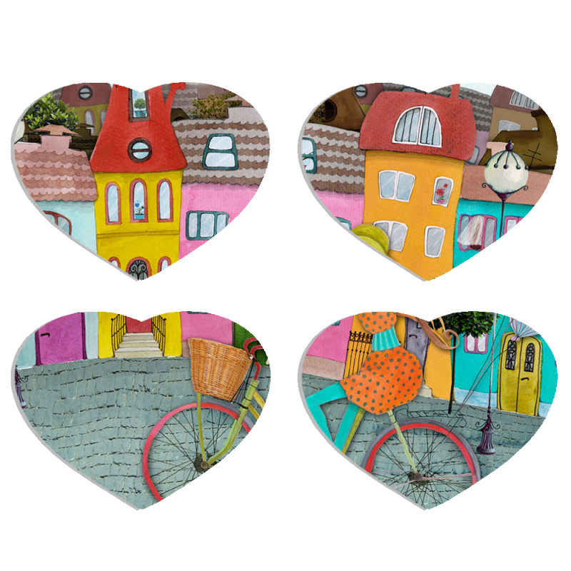Магнитные фотопазлы Сердце 50 на 50 набор 4 штуки 