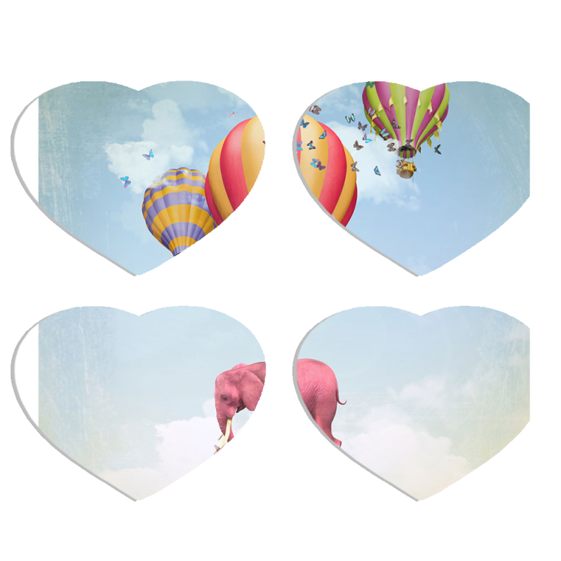 Магнитные фотопазлы Сердце 50 на 50 набор 4 штуки 