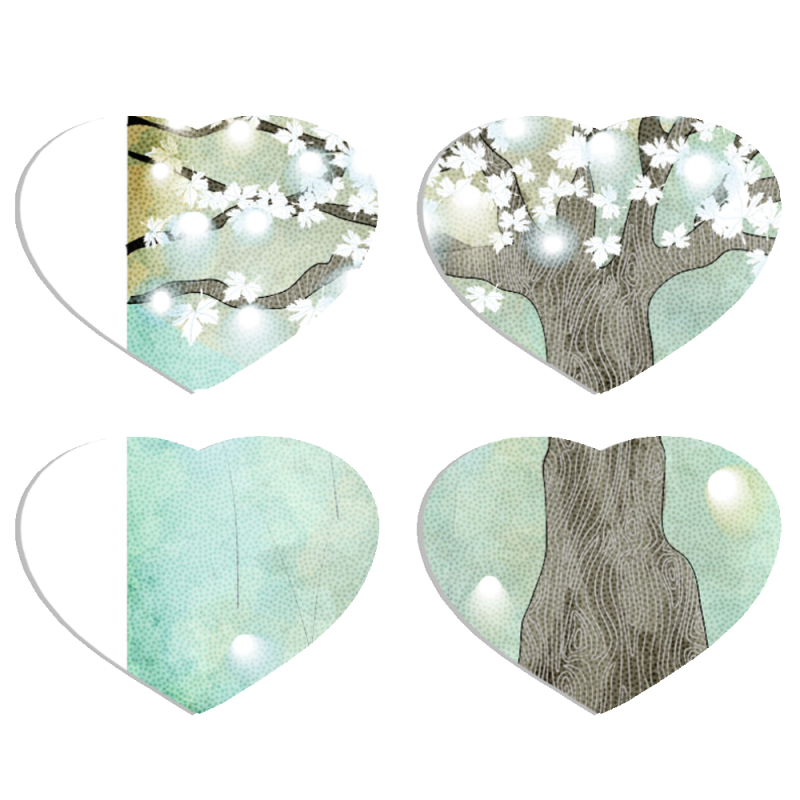 Магнитные фотопазлы Сердце 50 на 50 набор 4 штуки 