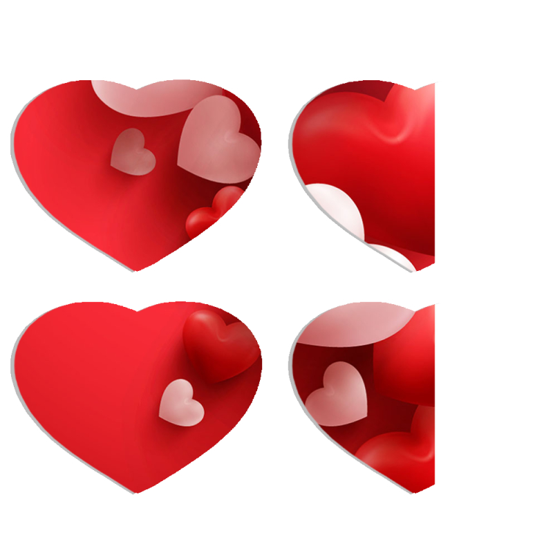 Магнитные фотопазлы Сердце 50 на 50 набор 4 штуки 